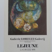 Affiche pour l'exposition Lejeune, à la Galerie Le Lorelei Galerij (Bruxelles), du 4 au 19 novembre 1978.